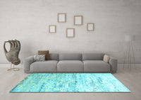 Machine Washable Abstract Light Blue Contemporary Rug, wshcon827lblu