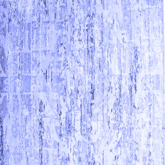 Square Abstract Blue Contemporary Rug, con827blu