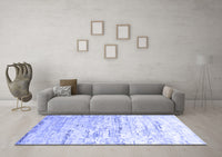 Machine Washable Abstract Blue Contemporary Rug, wshcon827blu