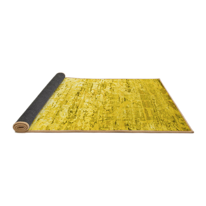Sideview of Abstract Yellow Contemporary Rug, con827yw