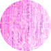 Round Abstract Pink Contemporary Rug, con827pnk