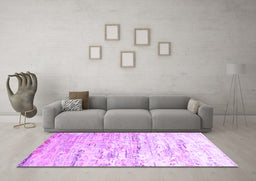 Machine Washable Abstract Purple Contemporary Area Rugs in a Living Room, wshcon827pur