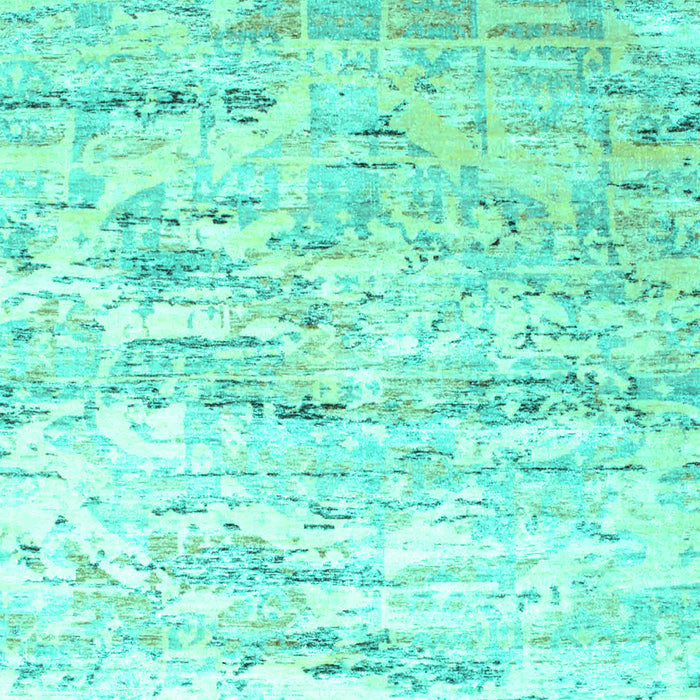 Machine Washable Abstract Turquoise Contemporary Area Rugs, wshcon827turq