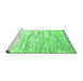 Sideview of Machine Washable Abstract Emerald Green Contemporary Area Rugs, wshcon827emgrn