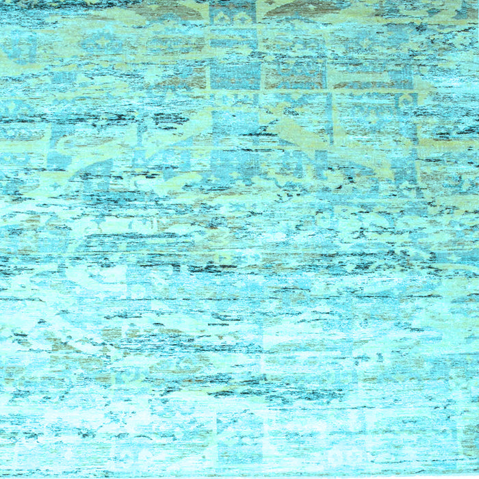 Square Abstract Light Blue Contemporary Rug, con827lblu