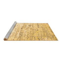 Sideview of Machine Washable Abstract Brown Contemporary Rug, wshcon827brn