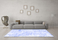 Machine Washable Abstract Blue Contemporary Rug, wshcon828blu