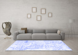 Machine Washable Abstract Blue Contemporary Rug in a Living Room, wshcon828blu