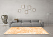 Machine Washable Abstract Orange Contemporary Area Rugs in a Living Room, wshcon828org