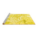 Sideview of Machine Washable Abstract Yellow Contemporary Rug, wshcon828yw