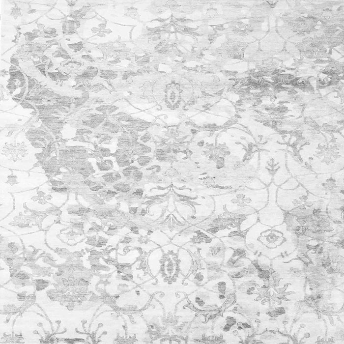 Round Machine Washable Abstract Gray Contemporary Rug, wshcon828gry