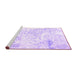 Sideview of Machine Washable Abstract Purple Contemporary Area Rugs, wshcon828pur