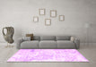 Machine Washable Abstract Pink Contemporary Rug in a Living Room, wshcon828pnk