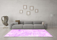 Machine Washable Abstract Pink Contemporary Rug, wshcon828pnk