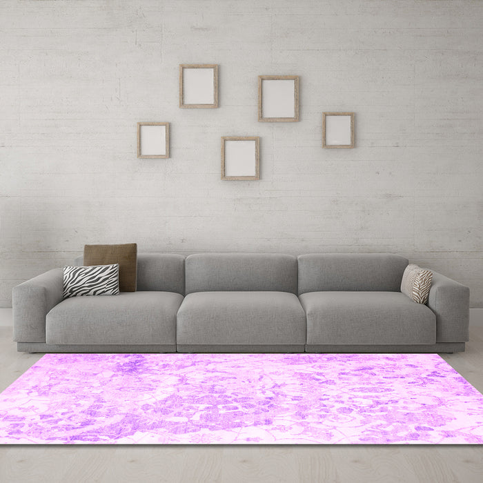 Machine Washable Abstract Pink Contemporary Rug in a Living Room, wshcon828pnk