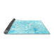 Sideview of Abstract Light Blue Contemporary Rug, con828lblu