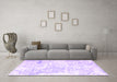 Machine Washable Abstract Purple Contemporary Area Rugs in a Living Room, wshcon828pur