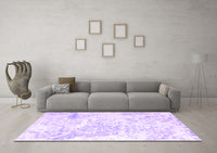 Machine Washable Abstract Purple Contemporary Rug, wshcon828pur