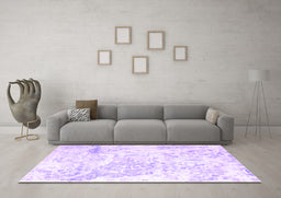 Machine Washable Abstract Purple Contemporary Area Rugs in a Living Room, wshcon828pur