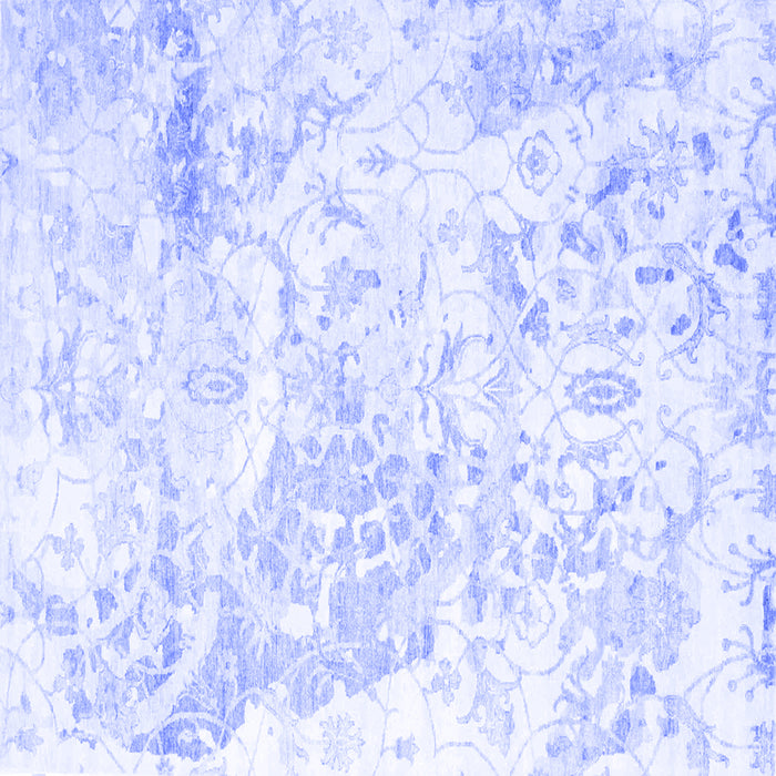 Square Abstract Blue Contemporary Rug, con828blu