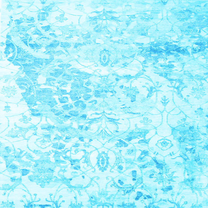 Square Abstract Light Blue Contemporary Rug, con828lblu