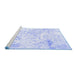 Sideview of Machine Washable Abstract Blue Contemporary Rug, wshcon828blu