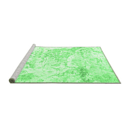 Sideview of Machine Washable Abstract Emerald Green Contemporary Area Rugs, wshcon828emgrn
