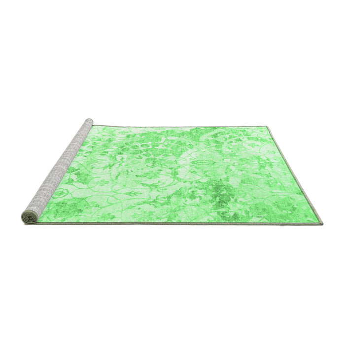 Sideview of Machine Washable Abstract Emerald Green Contemporary Area Rugs, wshcon828emgrn