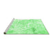 Sideview of Machine Washable Abstract Emerald Green Contemporary Area Rugs, wshcon828emgrn