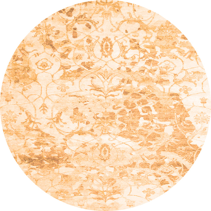 Square Abstract Orange Contemporary Rug, con828org