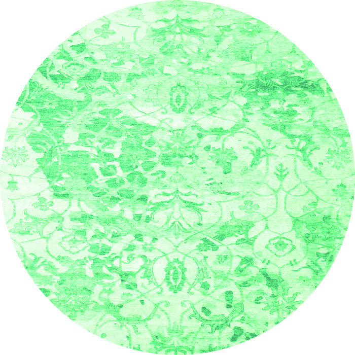 Square Abstract Green Contemporary Rug, con828grn