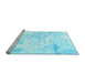 Sideview of Machine Washable Abstract Light Blue Contemporary Rug, wshcon828lblu