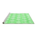 Sideview of Machine Washable Abstract Emerald Green Contemporary Area Rugs, wshcon829emgrn