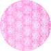 Round Machine Washable Abstract Pink Contemporary Rug, wshcon829pnk