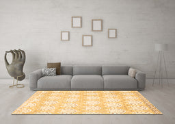 Machine Washable Abstract Brown Contemporary Rug in a Living Room,, wshcon829brn