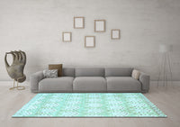 Machine Washable Abstract Light Blue Contemporary Rug, wshcon829lblu