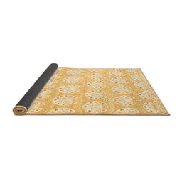 Sideview of Abstract Brown Contemporary Rug, con829brn