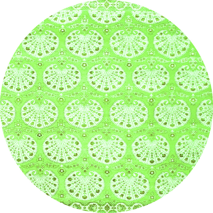 Square Abstract Green Contemporary Rug, con829grn