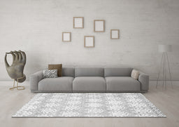 Machine Washable Abstract Gray Contemporary Rug in a Living Room,, wshcon829gry