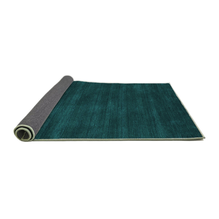 Sideview of Abstract Turquoise Contemporary Rug, con82turq