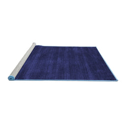 Sideview of Machine Washable Abstract Blue Contemporary Rug, wshcon82blu