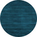 Round Abstract Light Blue Contemporary Rug, con82lblu