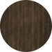 Round Abstract Brown Contemporary Rug, con82brn