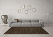 Machine Washable Abstract Brown Contemporary Rug in a Living Room,, wshcon82brn