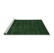 Sideview of Machine Washable Abstract Emerald Green Contemporary Area Rugs, wshcon82emgrn