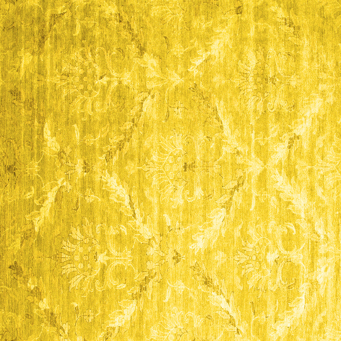 Square Machine Washable Abstract Yellow Contemporary Rug, wshcon830yw