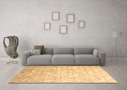 Machine Washable Abstract Brown Contemporary Rug in a Living Room,, wshcon830brn