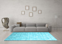 Machine Washable Abstract Light Blue Contemporary Rug, wshcon830lblu