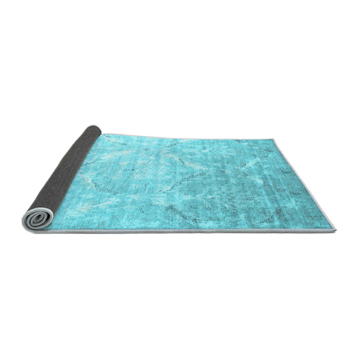 Sideview of Abstract Light Blue Contemporary Rug, con830lblu
