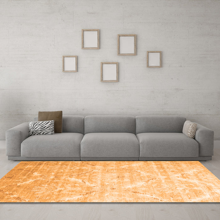 Machine Washable Abstract Orange Contemporary Area Rugs in a Living Room, wshcon830org